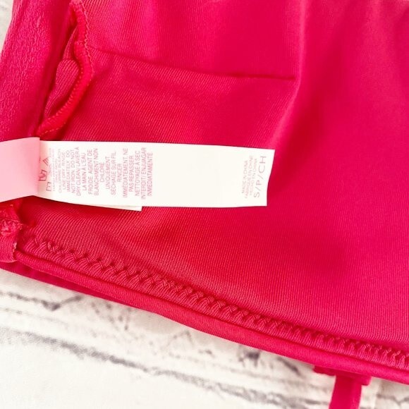 Victoria's Secret Bright Pink Bandeau Strapy Back Removable Cups S - Picture 3 of 9